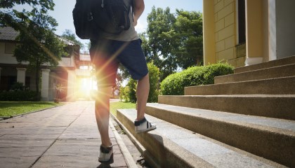 Standing on Steps