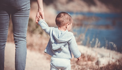 toddler with mother